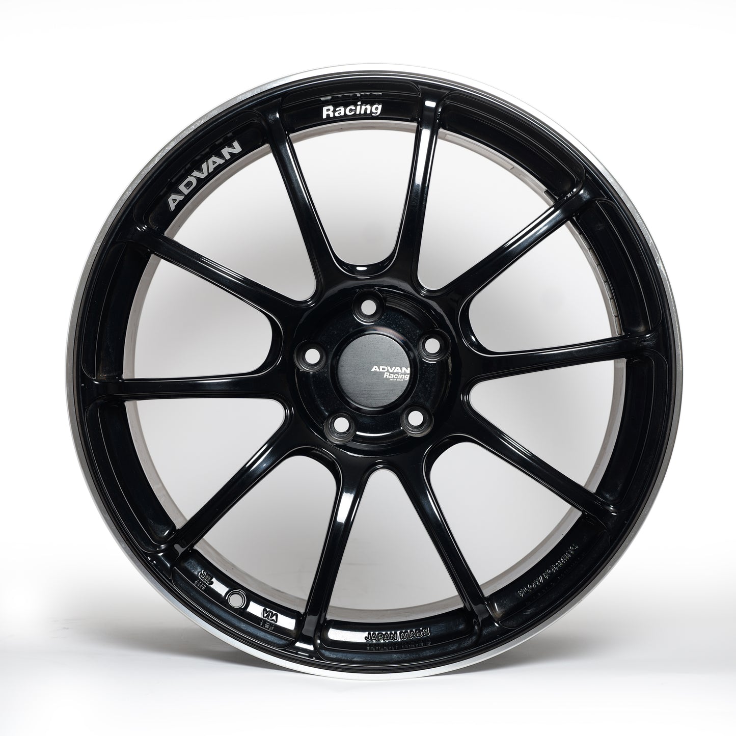 Advan RZII 19x9 +35 5x114.3 Racing Gloss Black & Ring - Set of 4