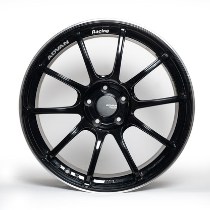 Advan RZII 19x9 +35 5x114.3 Racing Gloss Black & Ring - Set of 4
