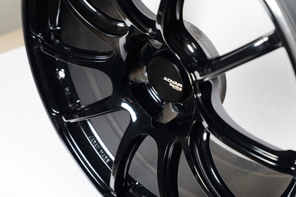 Advan RZII 19x9 +35 5x114.3 Racing Gloss Black & Ring - Set of 4