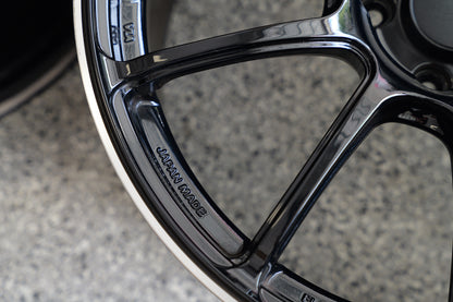 Advan RZII 19x9 +35 5x114.3 Racing Gloss Black & Ring - Set of 4